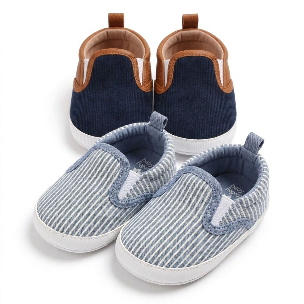 NWOT Baby B'gosh Canvas Slip On Shoes Bundle Size 6-9M & 9-12M Muted Earth Tones